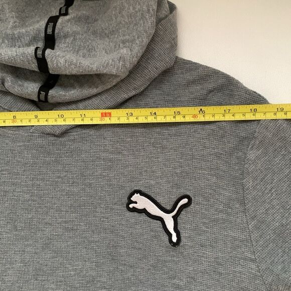 Puma Men’s Sweater Lightweight Gray Hooded Sweatshirt Size XL - Picture 3 of 7